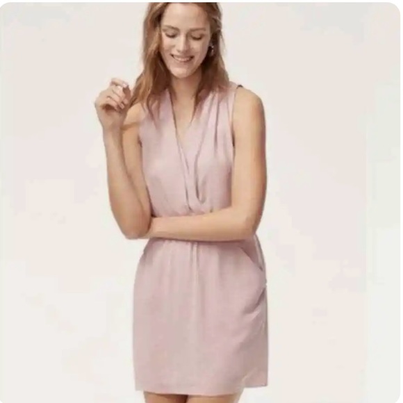 Aritzia Wilfred Sabine Pink Wrap Mini Dress - Picture 2 of 6